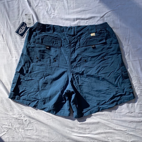 NWT Aftco Bluewater Fishing Shorts Mens Size 40 Waist Golf Trunks Blue - Picture 7 of 8